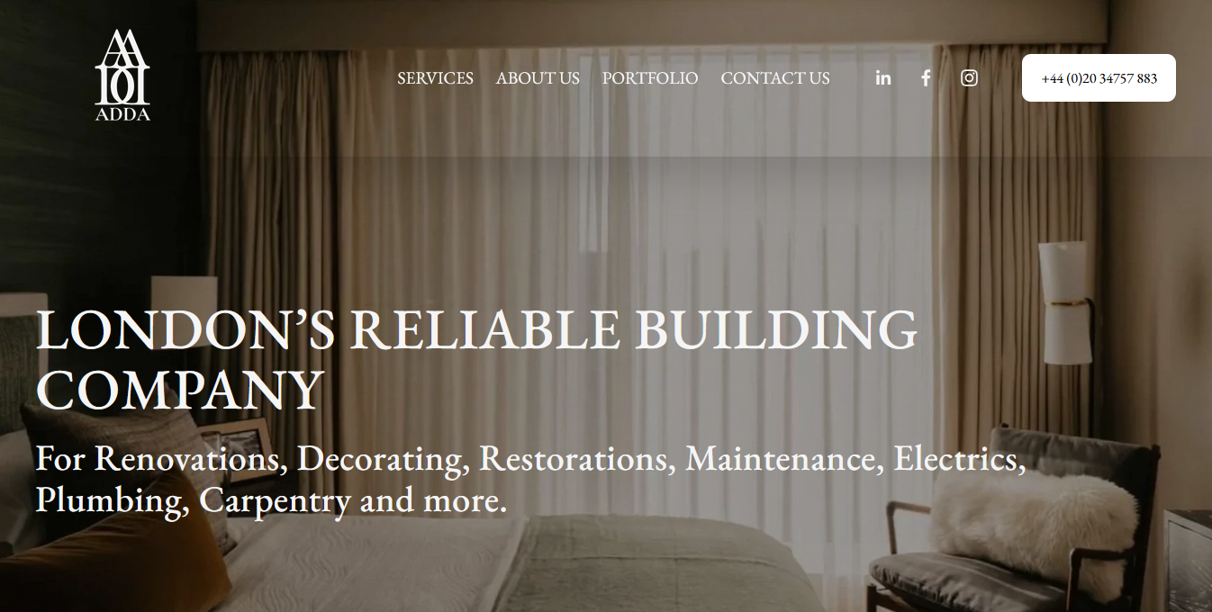 Adda Home Solutions Website Design